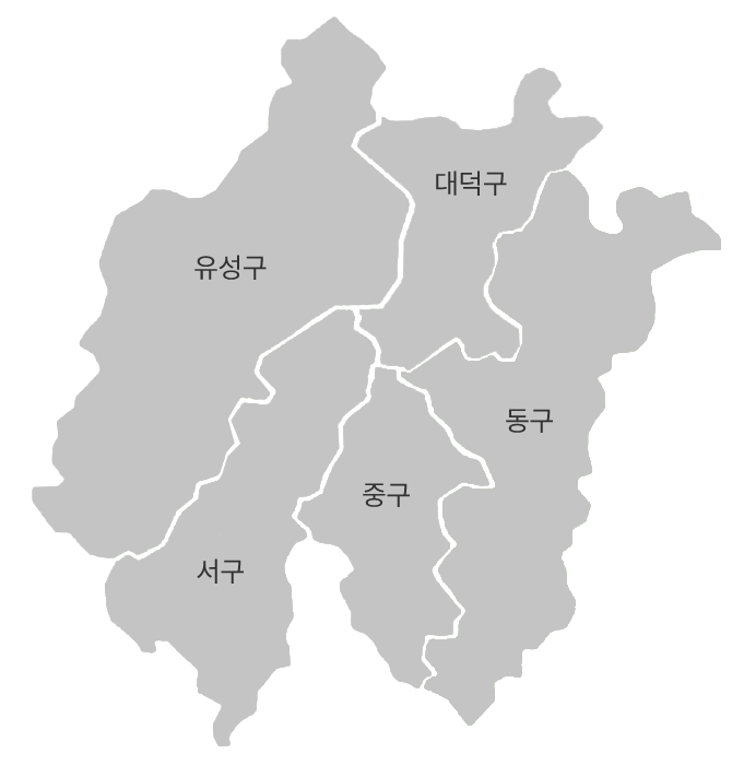 대전 5개 지방문화원 지도